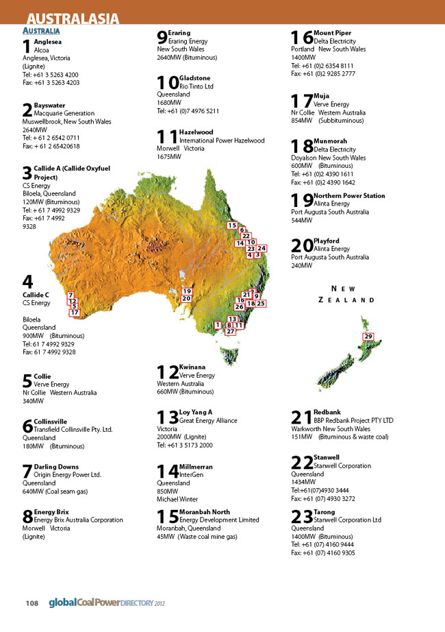 GlobalCoalPowerDirectoryAustralasia